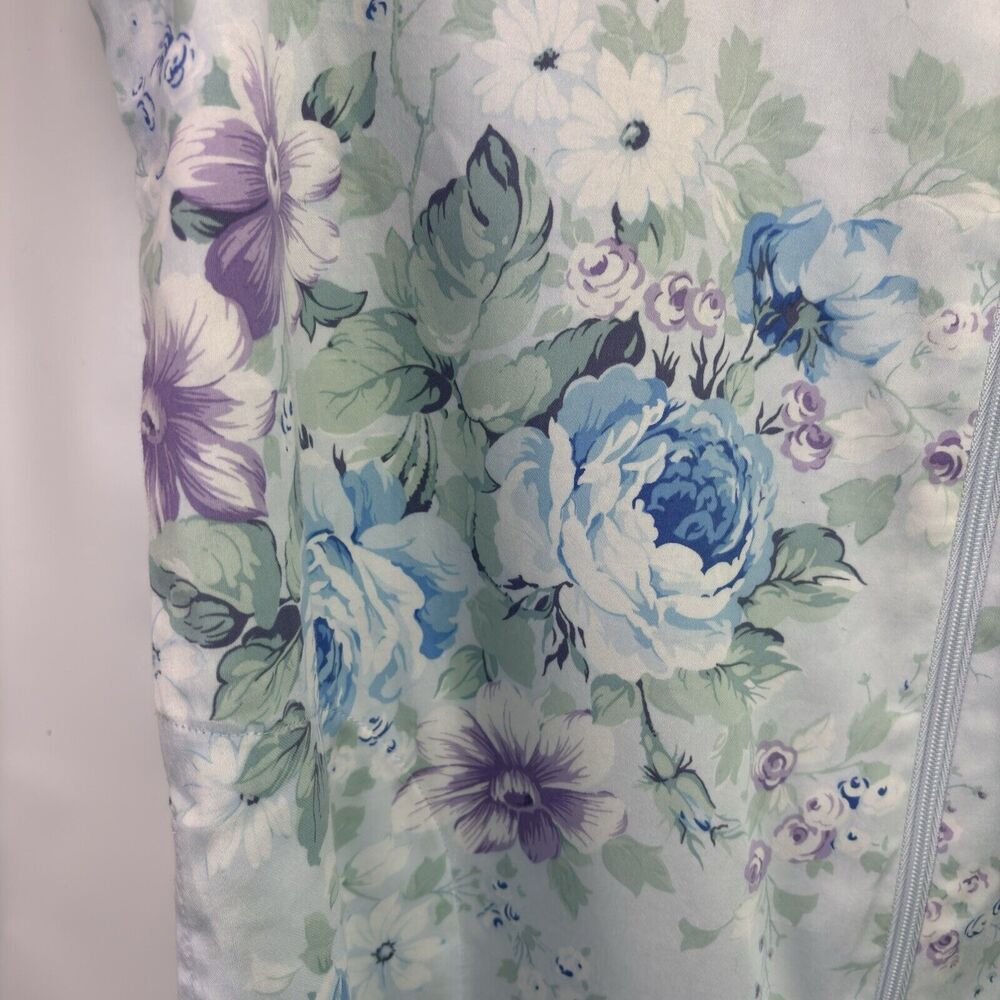 NWT Miss Elaine Zip Front Floral Nightgown Robe Pockets Size Medium - Picture 3 of 11